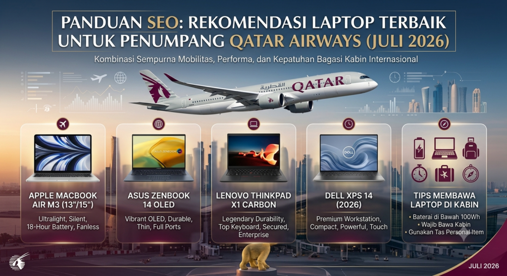 Rekomendasi Laptop Terbaik untuk Penumpang Qatar Airways (Juli 2026)