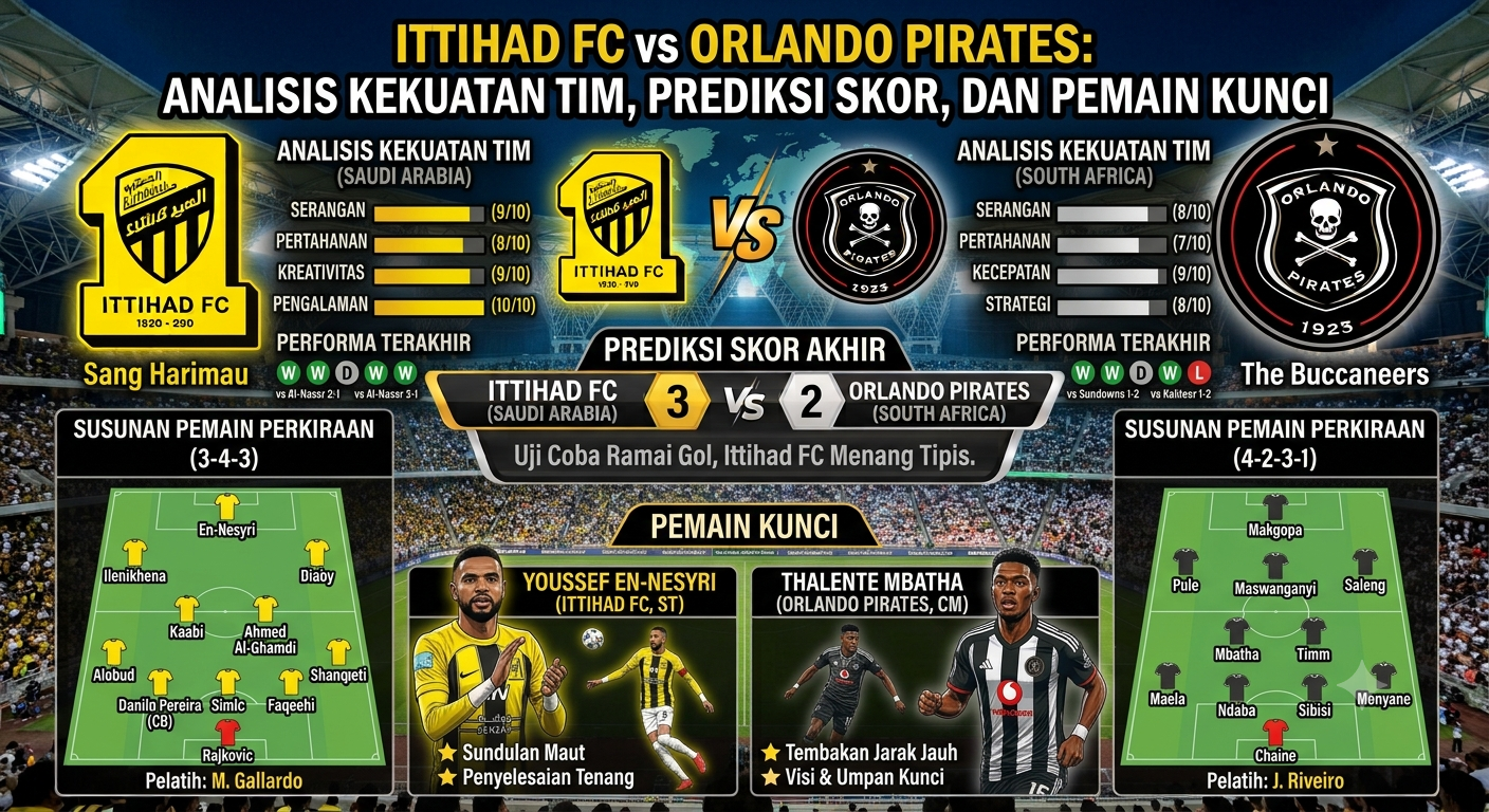 Ittihad FC vs Orlando Pirates: Analisis Kekuatan Tim, Prediksi Skor, dan Pemain Kunci