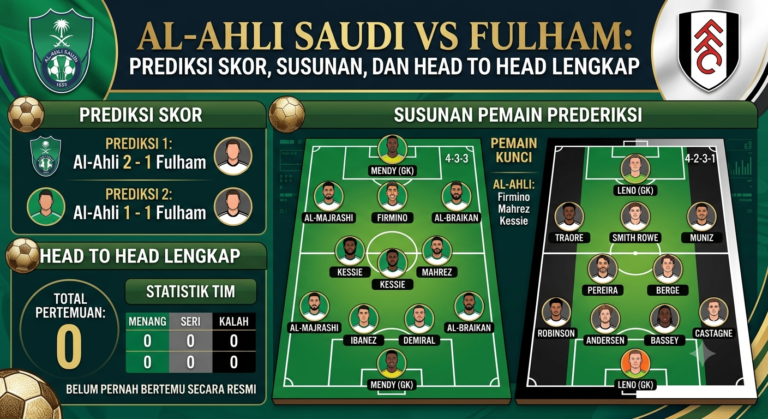 Al-Ahli Saudi vs Fulham: Prediksi Skor, Susunan Pemain, dan Head to Head Lengkap