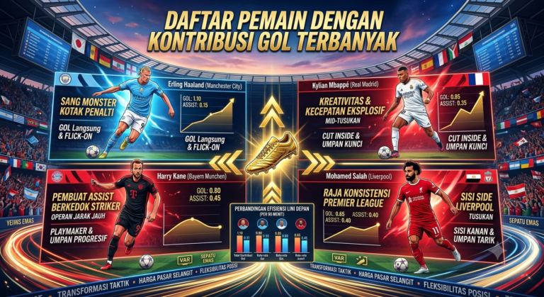 Mengukur Efektivitas Lini Depan: Daftar Pemain dengan Kontribusi Gol Terbanyak