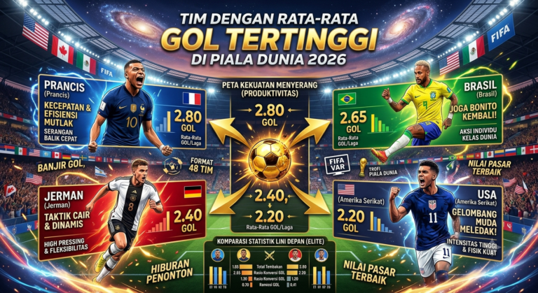 Tim dengan Rata-Rata Gol Tertinggi di Piala Dunia 2026