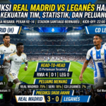 Prediksi Real Madrid vs Leganés Hari Ini: Analisis Kekuatan Tim, Statistik, dan Peluang Menang Pertandingan Real Madrid vs Leganés menjadi salah satu laga yang menarik perhatian para pencinta sepak bola Spanyol. Meskipun kedua tim memiliki perbedaan kualitas skuad yang cukup signifikan, duel ini tetap menghadirkan daya tarik tersendiri. Real Madrid datang sebagai favorit berkat kedalaman skuad dan pengalaman di level tertinggi, sedangkan Leganés bertekad memberikan kejutan melalui permainan disiplin dan semangat juang tinggi. Laga ini juga menjadi momen penting bagi kedua tim untuk mengukur kesiapan menghadapi musim baru. Real Madrid ingin menjaga performa impresifnya, sementara Leganés berupaya membangun kepercayaan diri sebelum memasuki kompetisi resmi. Preview Pertandingan Real Madrid vs Leganés Real Madrid memiliki tradisi kuat dalam mendominasi pertandingan melawan tim-tim papan tengah dan bawah La Liga. Dengan kualitas pemain yang merata di setiap lini, Los Blancos hampir selalu mampu mengontrol jalannya pertandingan melalui penguasaan bola dan serangan cepat. Di sisi lain, Leganés dikenal sebagai tim yang memiliki organisasi pertahanan cukup baik. Mereka sering mengandalkan permainan kolektif, pressing di area tertentu, serta serangan balik cepat untuk menciptakan peluang. Laga ini diprediksi berlangsung menarik karena kedua tim memiliki tujuan berbeda. Real Madrid ingin menunjukkan kualitas sebagai salah satu klub terbaik dunia, sedangkan Leganés ingin membuktikan bahwa mereka mampu bersaing melawan lawan yang lebih kuat. Kondisi Terkini Real Madrid Real Madrid memasuki pertandingan dengan kondisi yang cukup positif. Skuad mereka dipenuhi pemain berkualitas yang mampu membuat perbedaan kapan saja. Beberapa faktor yang menjadi kekuatan Real Madrid antara lain: 1. Kedalaman Skuad Real Madrid memiliki banyak pemain berkualitas di setiap posisi. Bahkan pemain pelapis mereka memiliki kemampuan yang tidak jauh berbeda dengan pemain inti. 2. Lini Tengah Kreatif Lini tengah menjadi kekuatan utama Los Blancos. Kombinasi gelandang bertahan, box-to-box, dan playmaker membuat permainan Real Madrid lebih variatif. 3. Serangan Cepat Real Madrid terkenal mampu melakukan transisi menyerang dengan sangat cepat. Dalam hitungan detik mereka dapat mengubah situasi bertahan menjadi peluang mencetak gol. 4. Mental Juara Sebagai klub yang memiliki banyak gelar bergengsi, para pemain Real Madrid terbiasa tampil di bawah tekanan. Mental inilah yang sering menjadi pembeda ketika menghadapi pertandingan penting. Kondisi Terkini Leganés Leganés datang tanpa beban besar. Status sebagai underdog justru bisa menjadi keuntungan karena mereka dapat bermain lebih lepas. Beberapa kelebihan Leganés meliputi: Pertahanan yang cukup disiplin. Kerja sama tim yang solid. Semangat juang tinggi. Efektif memanfaatkan bola mati. Namun mereka tetap harus meningkatkan efektivitas penyelesaian akhir apabila ingin mencuri hasil positif. Head to Head Real Madrid vs Leganés Jika melihat sejarah pertemuan kedua tim, Real Madrid jelas lebih dominan. Lima pertemuan terakhir: Leganés 0-3 Real Madrid Real Madrid 3-2 Leganés Leganés 1-4 Real Madrid Real Madrid 5-0 Leganés Leganés 1-3 Real Madrid Statistik tersebut menunjukkan bahwa Real Madrid hampir selalu mampu mencetak banyak gol ketika menghadapi Leganés. Statistik Menarik Jelang Pertandingan Berikut beberapa statistik menarik yang layak diperhatikan: Real Madrid memenangkan sebagian besar pertemuan melawan Leganés. Los Blancos rata-rata mencetak lebih dari dua gol saat menghadapi Leganés. Leganés cukup berbahaya melalui serangan balik. Real Madrid memiliki persentase penguasaan bola yang jauh lebih tinggi dibanding sebagian besar lawannya. Kedalaman skuad Real Madrid memungkinkan rotasi tanpa mengurangi kualitas permainan. Statistik ini semakin memperkuat posisi Real Madrid sebagai tim unggulan. Analisis Kekuatan Real Madrid Lini Belakang Pertahanan Real Madrid tetap menjadi salah satu yang terbaik. Kombinasi bek tengah yang tangguh dan bek sayap yang aktif membantu menjaga keseimbangan antara bertahan dan menyerang. Lini Tengah Di sektor tengah, Real Madrid memiliki pemain-pemain yang mampu mengontrol tempo permainan. Distribusi bola yang cepat membuat mereka mampu membuka ruang di pertahanan lawan. Lini Depan Lini serang menjadi ancaman terbesar bagi Leganés. Kecepatan pemain sayap, kreativitas gelandang serang, serta ketajaman striker membuat Real Madrid selalu berbahaya. Analisis Kekuatan Leganés Leganés kemungkinan akan mengandalkan permainan bertahan. Strategi yang diprediksi digunakan: Blok pertahanan rendah. Menunggu kesalahan lawan. Serangan balik cepat. Memanfaatkan bola mati. Jika mampu bertahan dengan disiplin selama 90 menit, Leganés berpeluang menyulitkan Real Madrid. Prediksi Susunan Pemain Real Madrid (4-3-3) Kiper Bek kanan Bek tengah Bek tengah Bek kiri Gelandang bertahan Gelandang tengah Gelandang serang Penyerang kanan Striker Penyerang kiri Pelatih diperkirakan tetap menggunakan formasi menyerang untuk mendominasi permainan. Pemain Kunci Real Madrid Federico Valverde menjadi motor permainan di lini tengah berkat stamina dan kemampuannya menghubungkan lini belakang dengan lini depan. Arda Güler diprediksi menjadi kreator serangan melalui visi bermain dan umpan-umpan terobosannya. Gonzalo García berpotensi menjadi ujung tombak yang mampu memanfaatkan setiap peluang di depan gawang. Leganés (4-2-3-1) Kiper Bek kanan Bek tengah Bek tengah Bek kiri Dua gelandang bertahan Tiga gelandang serang Striker Leganés diperkirakan akan bermain lebih rapat untuk mengurangi ruang gerak para pemain Real Madrid. Duel Kunci yang Menentukan Beberapa duel menarik dalam pertandingan ini antara lain: Penguasaan Lini Tengah Jika Real Madrid berhasil menguasai lini tengah, peluang mereka untuk mendominasi pertandingan akan semakin besar. Kecepatan Sayap Serangan dari kedua sisi lapangan diprediksi menjadi senjata utama Real Madrid. Bola Mati Leganés memiliki peluang mencetak gol melalui tendangan bebas maupun sepak pojok. Faktor yang Dapat Menentukan Hasil Pertandingan Beberapa faktor penting meliputi: Efektivitas penyelesaian akhir. Konsentrasi lini belakang. Rotasi pemain. Kondisi fisik. Kesalahan individu. Dalam pertandingan dengan perbedaan kualitas yang cukup jauh, kesalahan kecil bisa menjadi penentu hasil akhir. Peluang Menang Kedua Tim Berdasarkan performa, kualitas skuad, pengalaman, dan rekor pertemuan, peluang kemenangan dapat diperkirakan sebagai berikut: Real Madrid: 75% Hasil Seri: 15% Leganés: 10% Persentase tersebut menunjukkan bahwa Real Madrid memiliki peluang jauh lebih besar untuk meraih kemenangan, meskipun sepak bola tetap menyimpan kemungkinan kejutan. Prediksi Jalannya Pertandingan Real Madrid diperkirakan langsung mengambil inisiatif menyerang sejak awal laga. Mereka akan mencoba mendominasi penguasaan bola dan membangun serangan melalui kombinasi umpan pendek serta pergerakan cepat di sisi sayap. Leganés kemungkinan lebih banyak bertahan dengan garis pertahanan rapat sambil menunggu kesempatan melakukan serangan balik. Jika mampu bertahan hingga babak pertama tanpa kebobolan, peluang mereka untuk memberikan perlawanan akan semakin terbuka. Namun, kualitas individu pemain Real Madrid diprediksi menjadi pembeda. Kreativitas lini tengah dan ketajaman lini depan berpotensi menghasilkan beberapa peluang emas sepanjang pertandingan. Prediksi Skor Real Madrid vs Leganés Melihat kualitas skuad, statistik pertemuan, performa terkini, serta pengalaman bertanding di level tertinggi, Real Madrid layak difavoritkan untuk meraih kemenangan. Prediksi skor akhir: Real Madrid 3-1 Leganés. Real Madrid diperkirakan mampu menguasai jalannya pertandingan dan mencetak gol melalui permainan terbuka. Leganés tetap memiliki peluang mencetak gol lewat serangan balik atau bola mati, tetapi secara keseluruhan Los Blancos diprediksi tampil lebih dominan. Kesimpulan Pertandingan Real Madrid vs Leganés diprediksi berlangsung menarik meskipun Real Madrid lebih diunggulkan. Kedalaman skuad, kualitas individu pemain, pengalaman, dan rekor pertemuan menjadi modal utama Los Blancos untuk mengamankan kemenangan. Sementara itu, Leganés harus bermain disiplin, memanfaatkan setiap peluang, dan meminimalkan kesalahan jika ingin mencuri hasil positif. Bagi para penggemar sepak bola, laga ini layak disaksikan karena akan memperlihatkan bagaimana Real Madrid mempersiapkan diri menghadapi musim baru sekaligus menjadi ujian penting bagi Leganés dalam mengukur kekuatan tim mereka. Dengan segala keunggulan yang dimiliki, Real Madrid diprediksi keluar sebagai pemenang dengan skor 3-1. buuatkan saya gambar dengan judul tersebut Prediksi Real Madrid vs Leganés Hari Ini: Analisis Kekuatan Tim, Statistik, dan Peluang Menang {"prompt":"Desain thumbnail artikel sepak bola yang modern dan profesional dengan ukuran 1280x720. Judul besar di bagian atas: 'Prediksi Real Madrid vs Leganés Hari Ini: Analisis Kekuatan Tim, Statistik, dan Peluang Menang'. Latar belakang stadion sepak bola yang megah dengan lampu sorot malam. Di sisi kiri tampil pemain Real Madrid mengenakan jersey putih, di sisi kanan pemain Leganés mengenakan jersey biru-putih. Di tengah terdapat tulisan besar 'REAL MADRID VS LEGANÉS' dengan efek cahaya. Tambahkan elemen grafis berupa ikon statistik, grafik performa, dan persentase peluang menang. Di bagian bawah tampil kotak informasi berisi: 'Head to Head', 'Analisis Tim', 'Statistik', dan 'Prediksi Skor 3-1'. Gunakan kombinasi warna putih, biru tua, emas, dan hitam agar terlihat premium dan cocok untuk thumbnail berita olahraga SEO."}