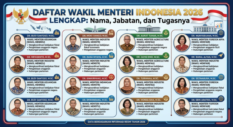 Daftar Wakil Menteri Indonesia 2026 Lengkap: Nama, Jabatan, dan Tugasnya