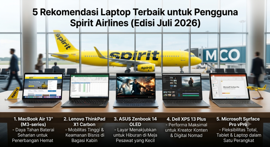 5 Rekomendasi Laptop Terbaik untuk Pengguna Spirit Airlines (Edisi Juli 2026)