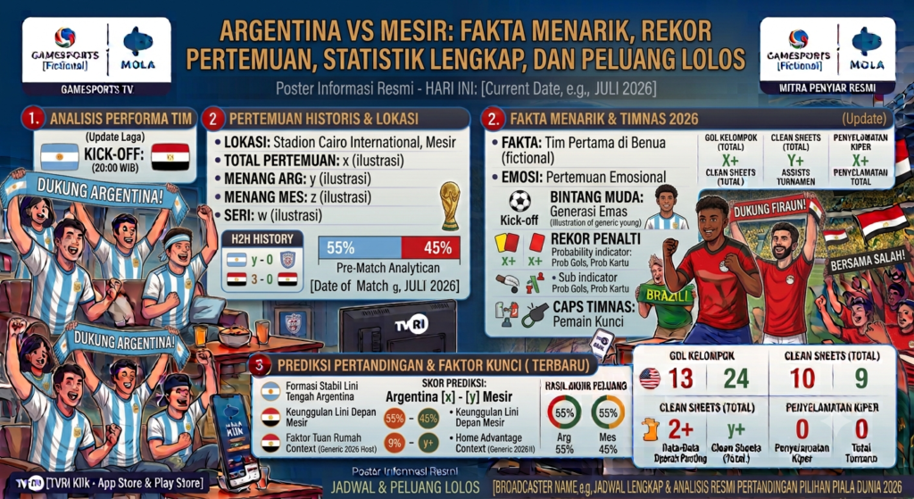 Argentina vs Mesir: Fakta Menarik, Rekor Pertemuan, Statistik Lengkap, dan Peluang Lolos