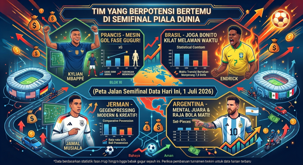 Tim yang Berpotensi Bertemu di Semifinal Piala Dunia