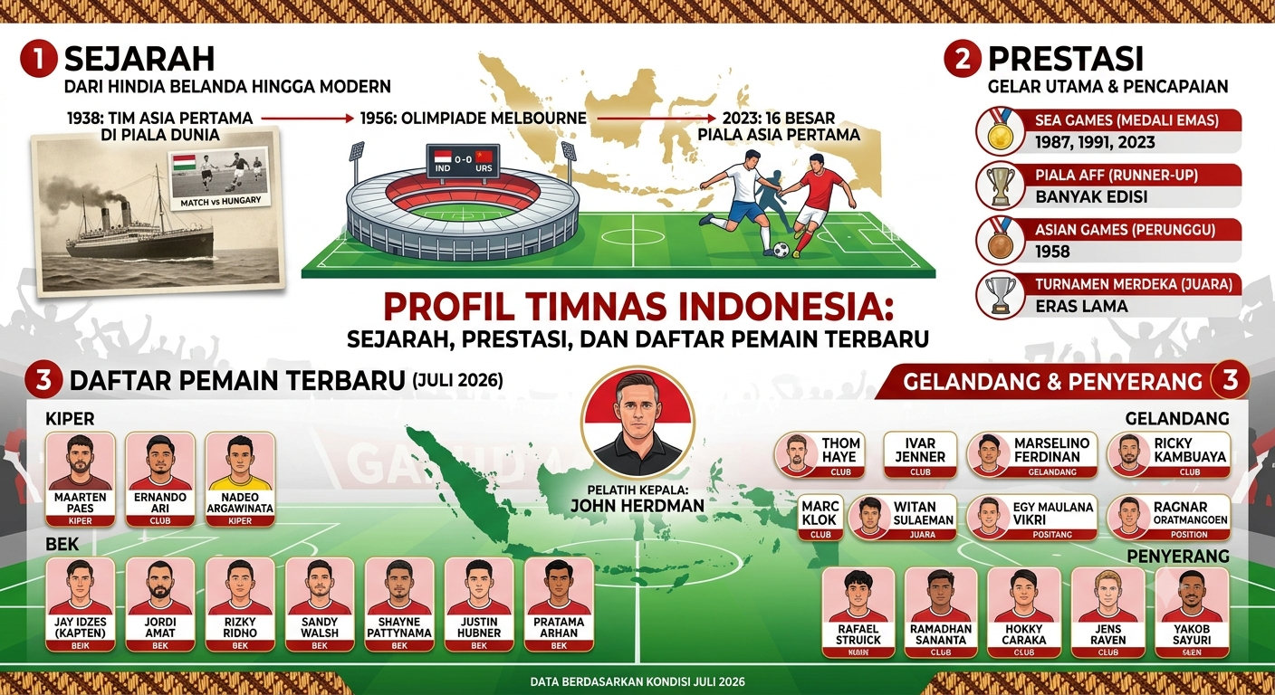 Profil Timnas Indonesia: Sejarah, Prestasi, dan Daftar Pemain Terbaru