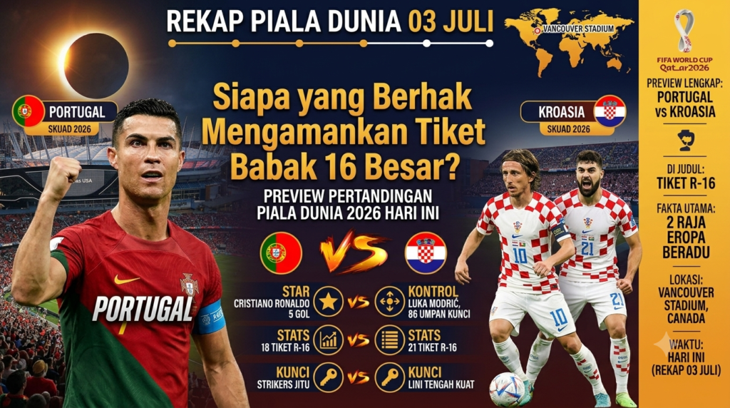 Portugal vs Kroasia, Siapa yang Berhak Mengamankan Tiket Babak 16 Besar?
