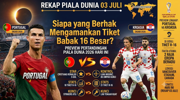 Portugal vs Kroasia, Siapa yang Berhak Mengamankan Tiket Babak 16 Besar?