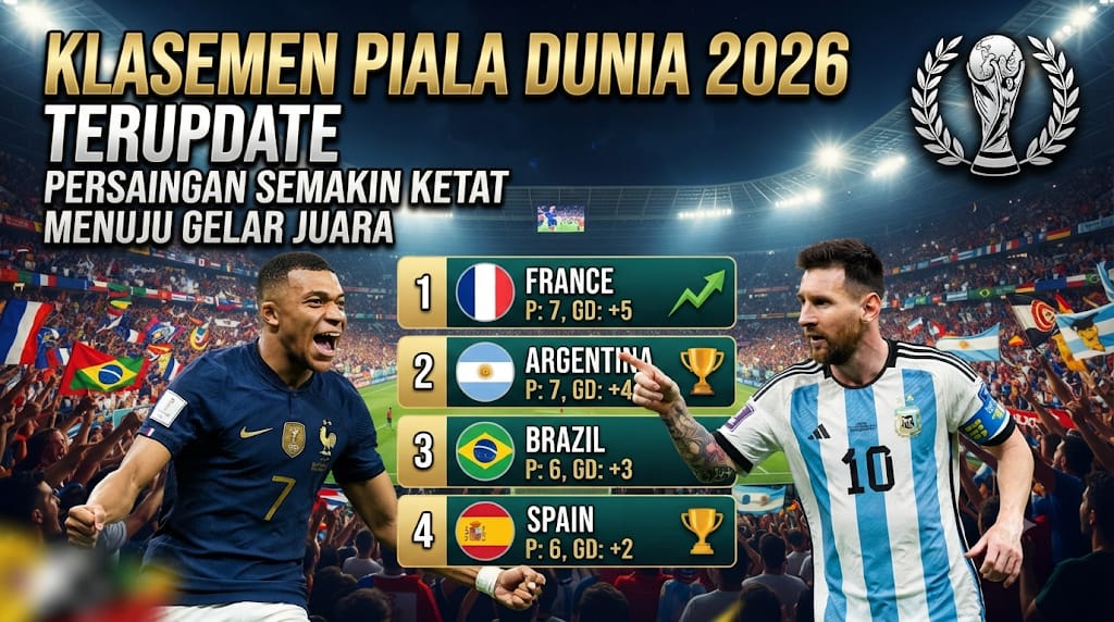 Klasemen Piala Dunia 2026 Terupdate: Persaingan Semakin Ketat Menuju Gelar Juara
