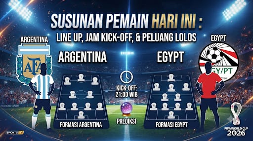 Susunan Pemain Argentina vs Egypt Hari Ini: Line Up, Jam Kick-Off, dan Peluang Lolos