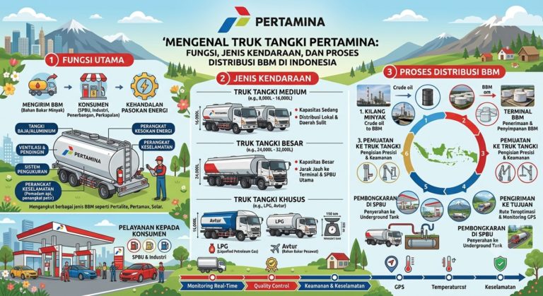 Mengenal Truk Tangki Pertamina: Fungsi, Jenis Kendaraan, dan Proses Distribusi BBM di Indonesia