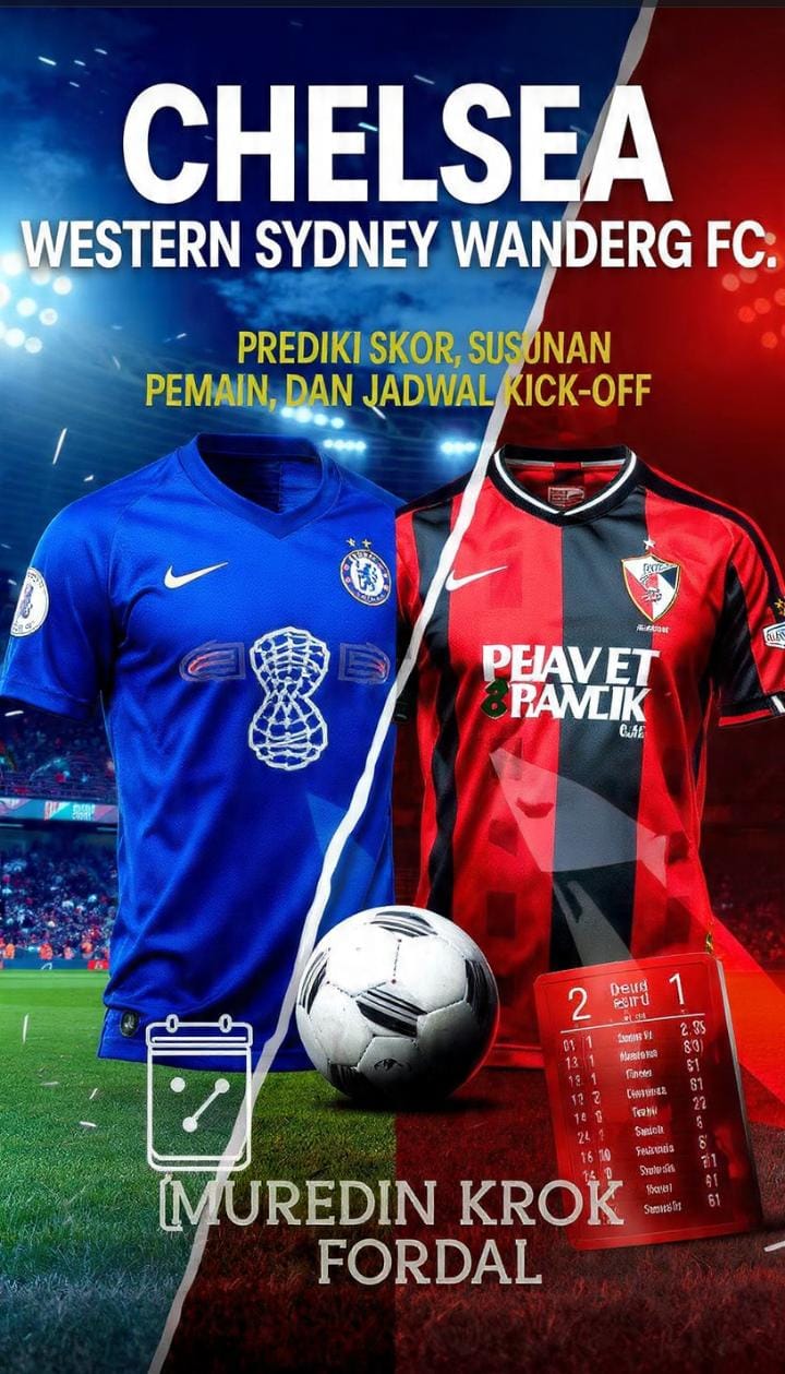 Chelsea vs Western Sydney Wanderers FC: Prediksi Skor, Susunan Pemain, dan Jadwal Kick-off, buatkan saya gambar dengan judul tersebut