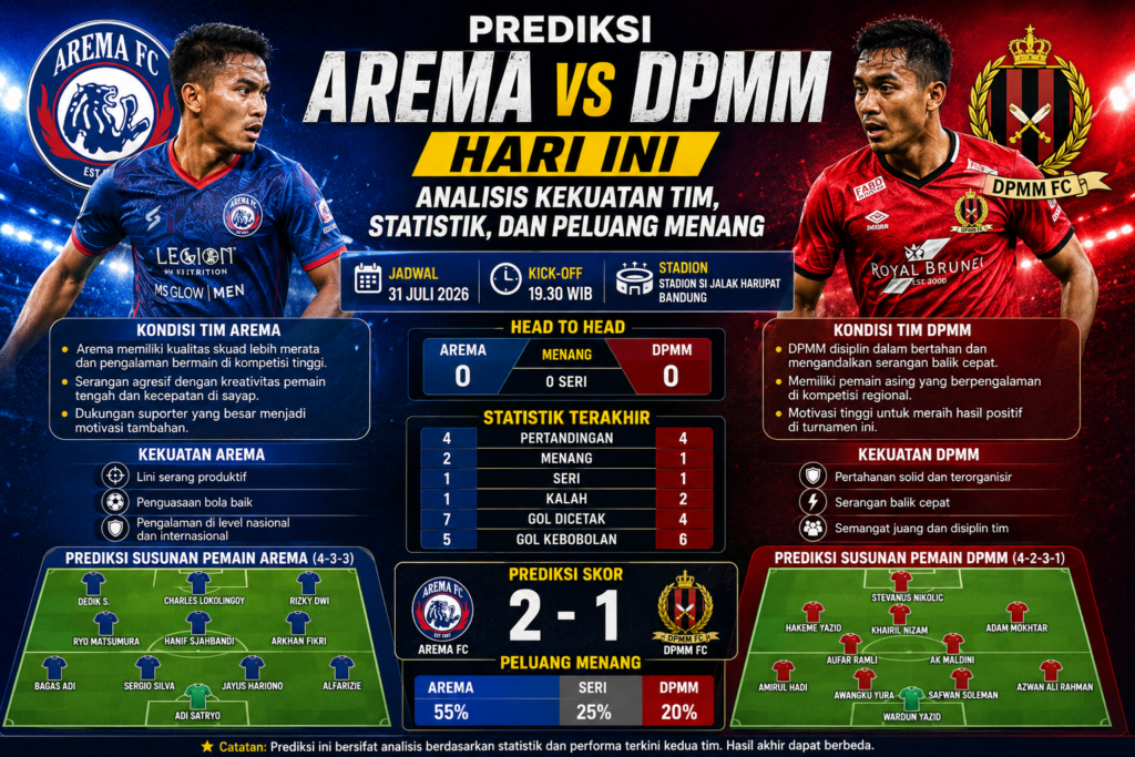 Prediksi Arema vs DPMM Hari Ini: Analisis Kekuatan Tim, Statistik, dan Peluang Menang