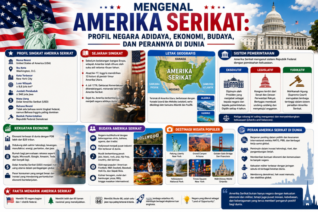 Mengenal Amerika Serikat: Profil Negara Adidaya, Ekonomi, Budaya, dan Perannya di Dunia