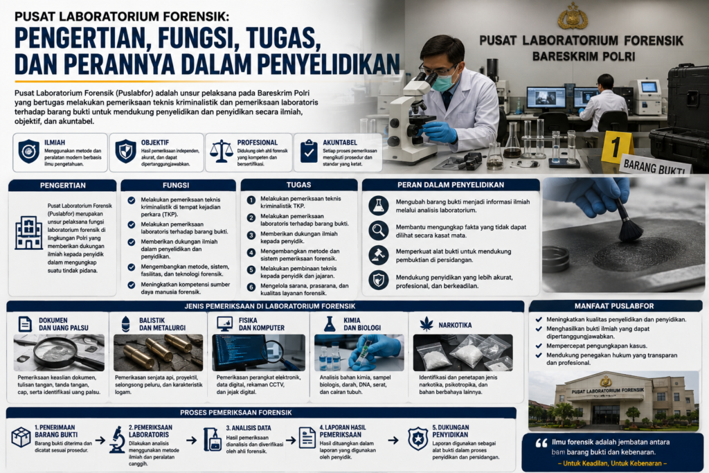Pusat Laboratorium Forensik: Pengertian, Fungsi, Tugas, dan Perannya dalam Penyelidikan