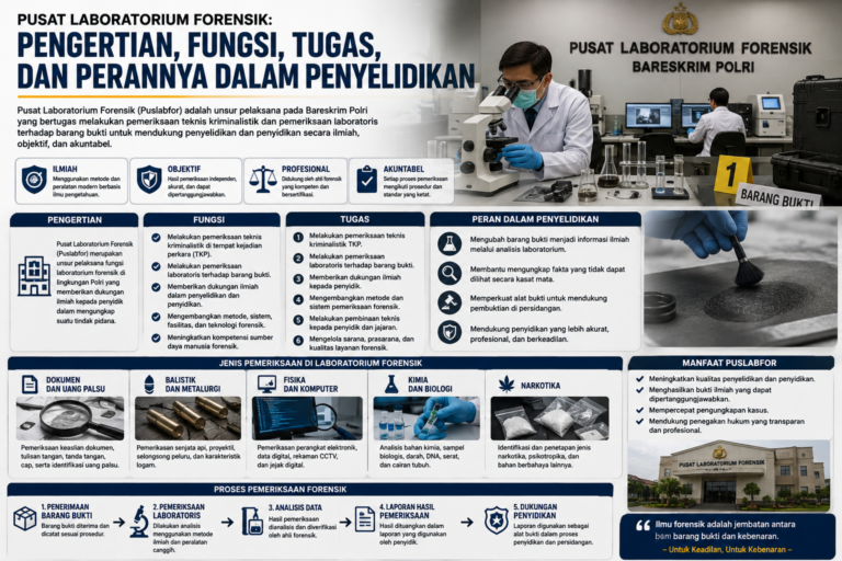 Pusat Laboratorium Forensik: Pengertian, Fungsi, Tugas, dan Perannya dalam Penyelidikan