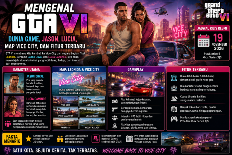 Mengenal GTA VI: Dunia Game, Jason, Lucia, Map Vice City, dan Fitur Terbaru