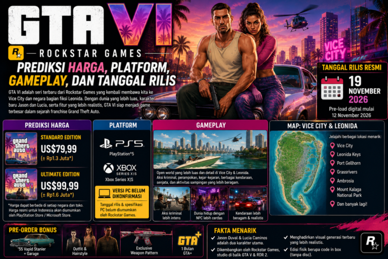GTA VI Rockstar Games: Prediksi Harga, Platform, Gameplay, dan Tanggal Rilis