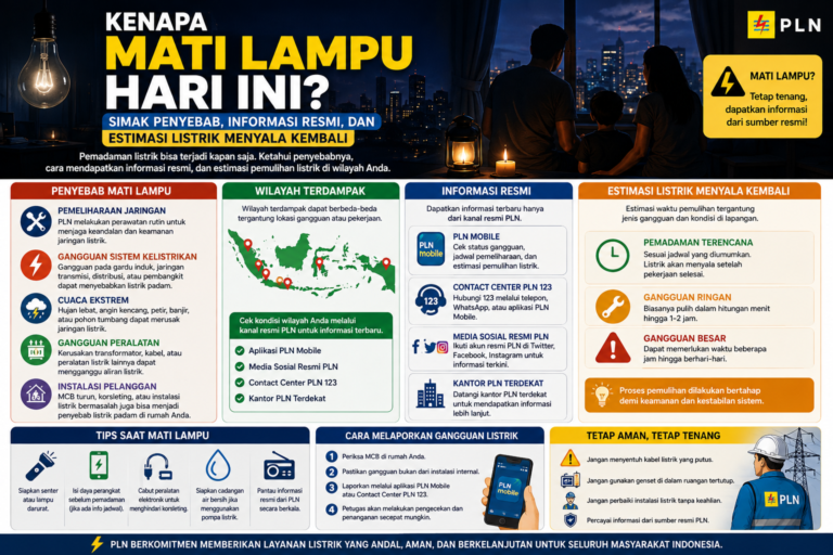 Kenapa Mati Lampu Hari Ini? Simak Penyebab, Informasi Resmi, dan Estimasi Listrik Menyala Kembali