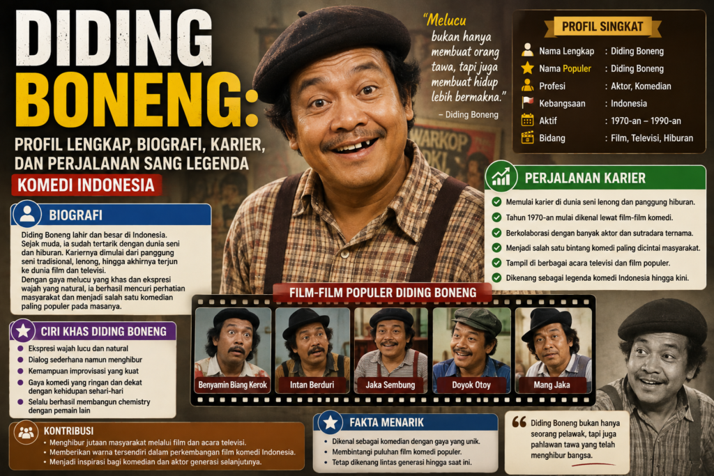 Diding Boneng: Profil Lengkap, Biografi, Karier, dan Perjalanan Sang Legenda Komedi Indonesia