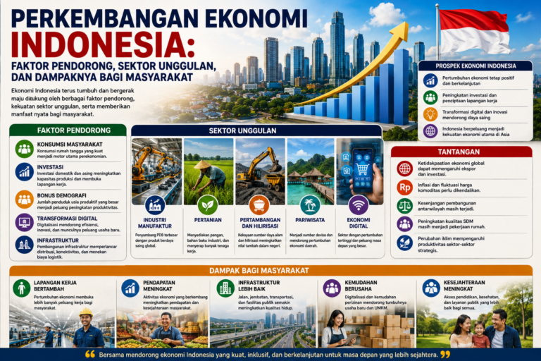 Perkembangan Ekonomi Indonesia: Faktor Pendorong, Sektor Unggulan, dan Dampaknya bagi Masyarakat