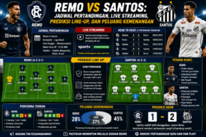 Remo vs Santos: Jadwal Pertandingan, Live Streaming, Prediksi Line-up, dan Peluang Kemenangan