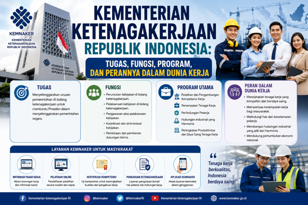 Kementerian Ketenagakerjaan Republik Indonesia: Tugas, Fungsi, Program, dan Perannya dalam Dunia Kerja