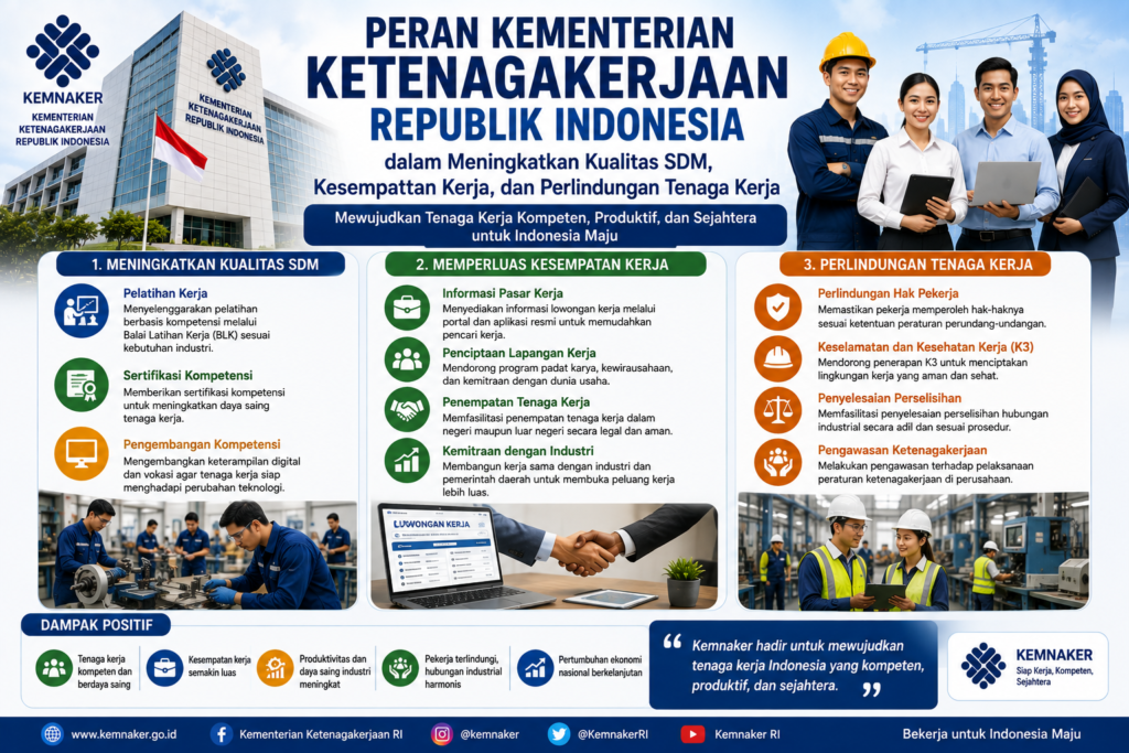 Peran Kementerian Ketenagakerjaan Republik Indonesia dalam Meningkatkan Kualitas SDM, Kesempatan Kerja, dan Perlindungan Tenaga Kerja