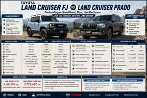 Toyota Land Cruiser FJ vs Land Cruiser Prado: Perbandingan Spesifikasi, Fitur, dan Performa
