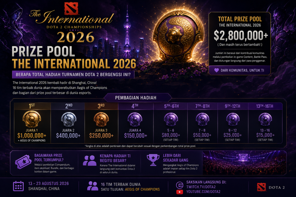 Prize Pool The International 2026: Berapa Total Hadiah Turnamen Dota 2 Bergengsi Ini?