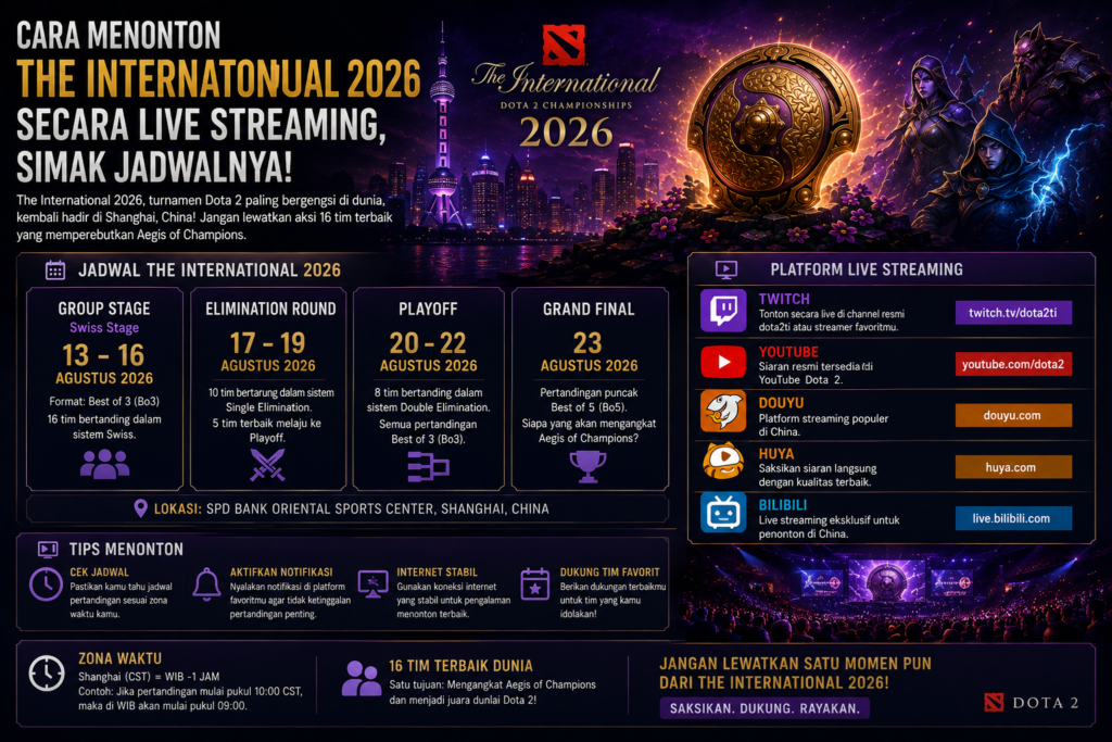 Cara Menonton The International 2026 Secara Live Streaming, Simak Jadwalnya