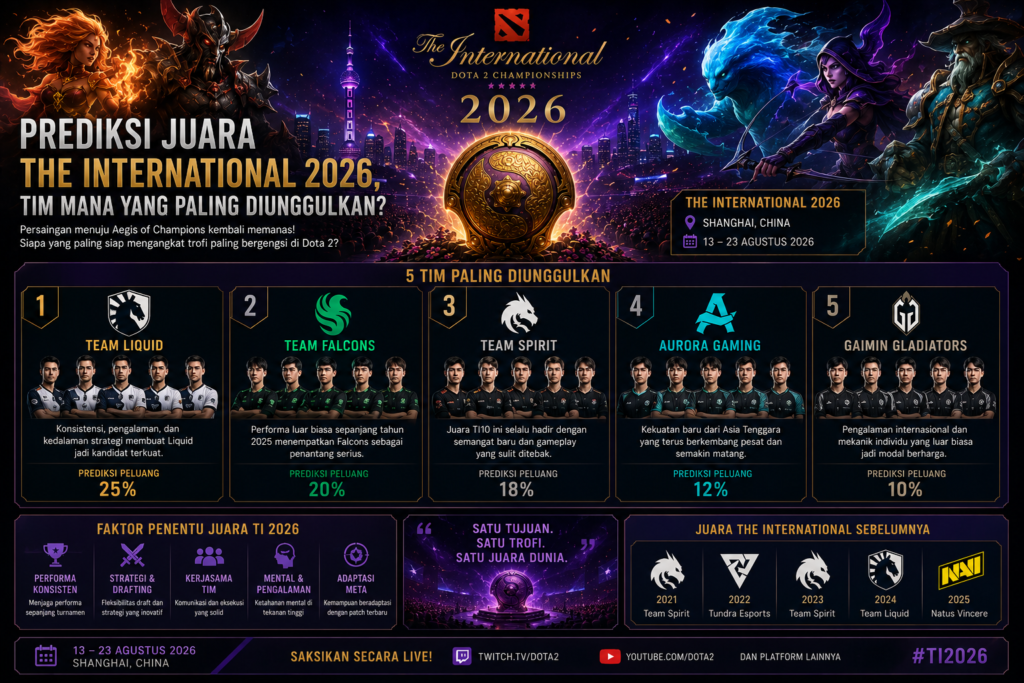 Prediksi Juara The International 2026, Tim Mana yang Paling Diunggulkan?
