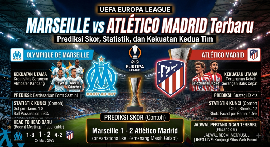 Marseille vs Atlético Madrid Terbaru: Prediksi Skor, Statistik, dan Kekuatan Kedua Tim