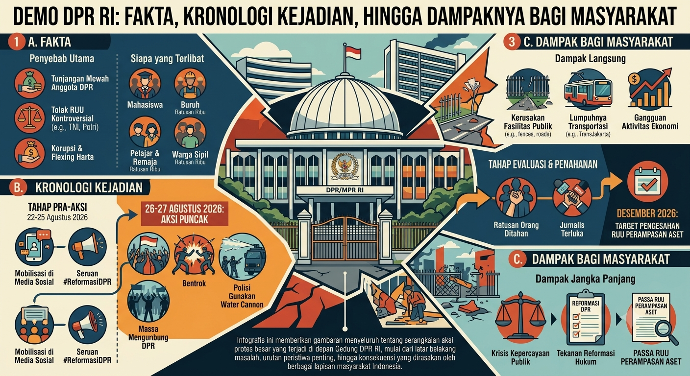 Demo DPR RI: Fakta, Kronologi Kejadian, hingga Dampaknya bagi Masyarakat