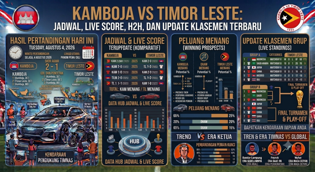 Kamboja vs Timor Leste: Jadwal, Live Score, H2H, dan Update Klasemen Terbaru