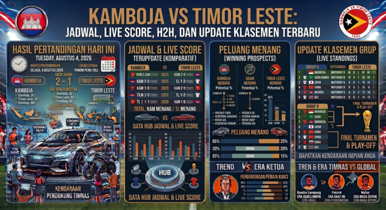 Kamboja vs Timor Leste: Jadwal, Live Score, H2H, dan Update Klasemen Terbaru