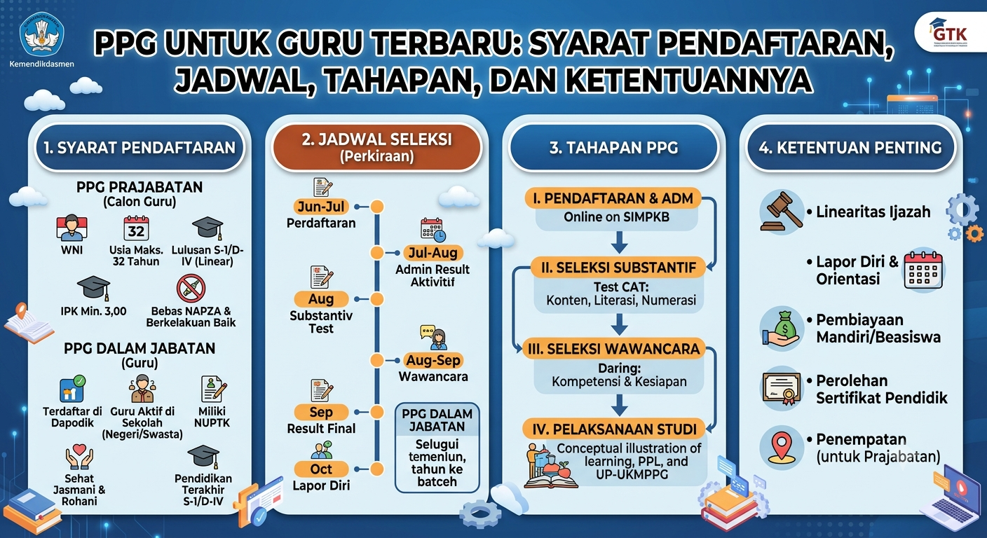 PPG untuk Guru Terbaru: Syarat Pendaftaran, Jadwal, Tahapan, dan Ketentuannya