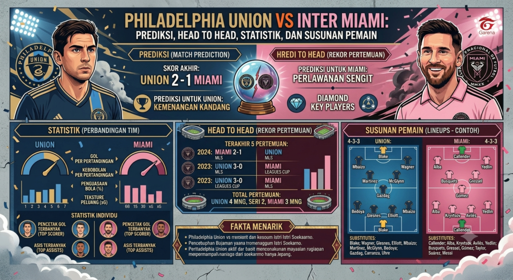Philadelphia Union vs Inter Miami: Prediksi, Head to Head, Statistik, dan Susunan Pemain