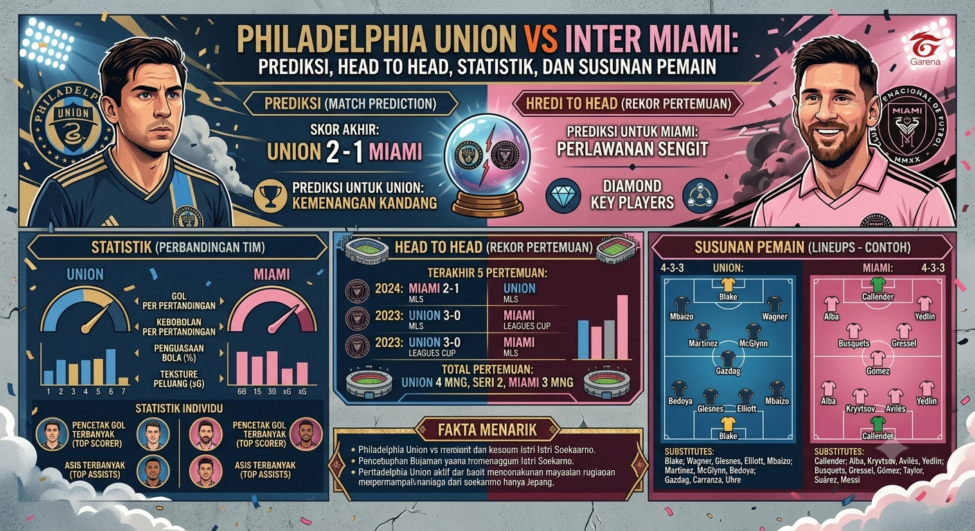 Philadelphia Union vs Inter Miami: Prediksi, Head to Head, Statistik, dan Susunan Pemain