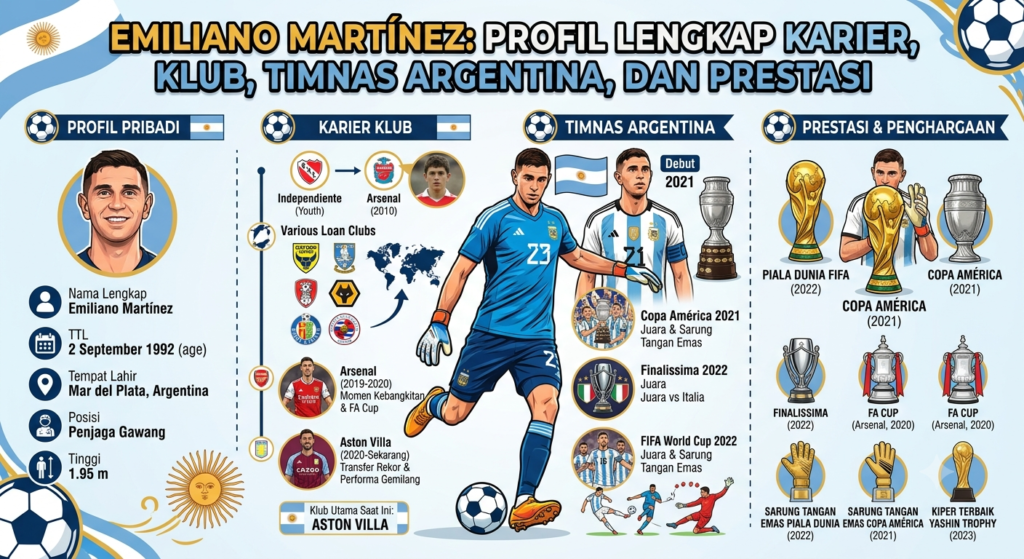 Emiliano Martínez Profil Lengkap: Karier, Klub, Timnas Argentina, dan Prestasi