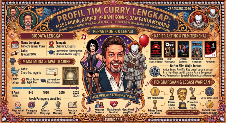 Profil Tim Curry Lengkap: Masa Muda, Karier, Peran Ikonik, dan Fakta Menarik