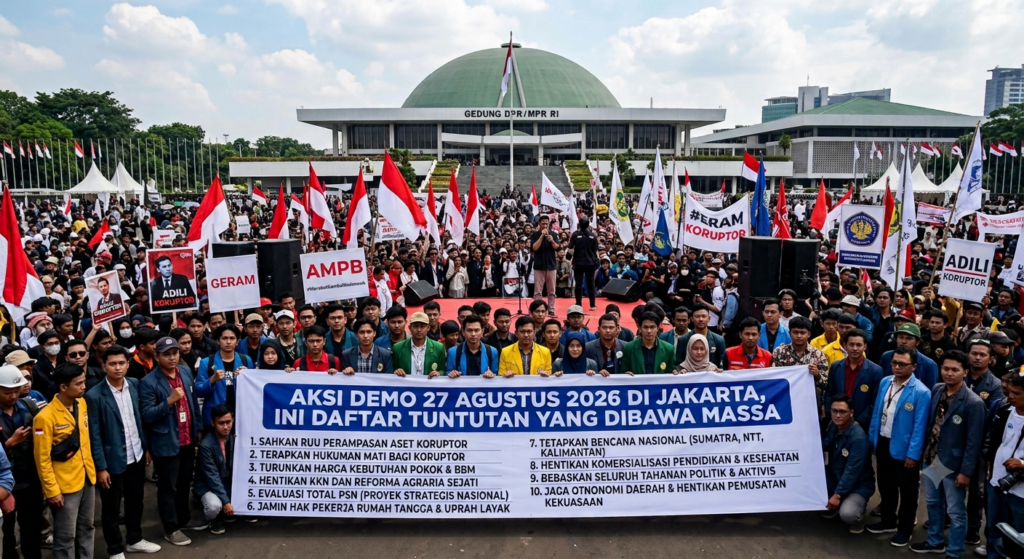 Aksi Demo 27 Agustus 2026 di Jakarta, Ini Daftar Tuntutan yang Dibawa Massa