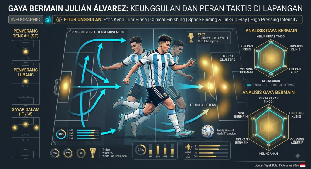 Gaya Bermain Julián Álvarez: Keunggulan dan Peran Taktis di Lapangan