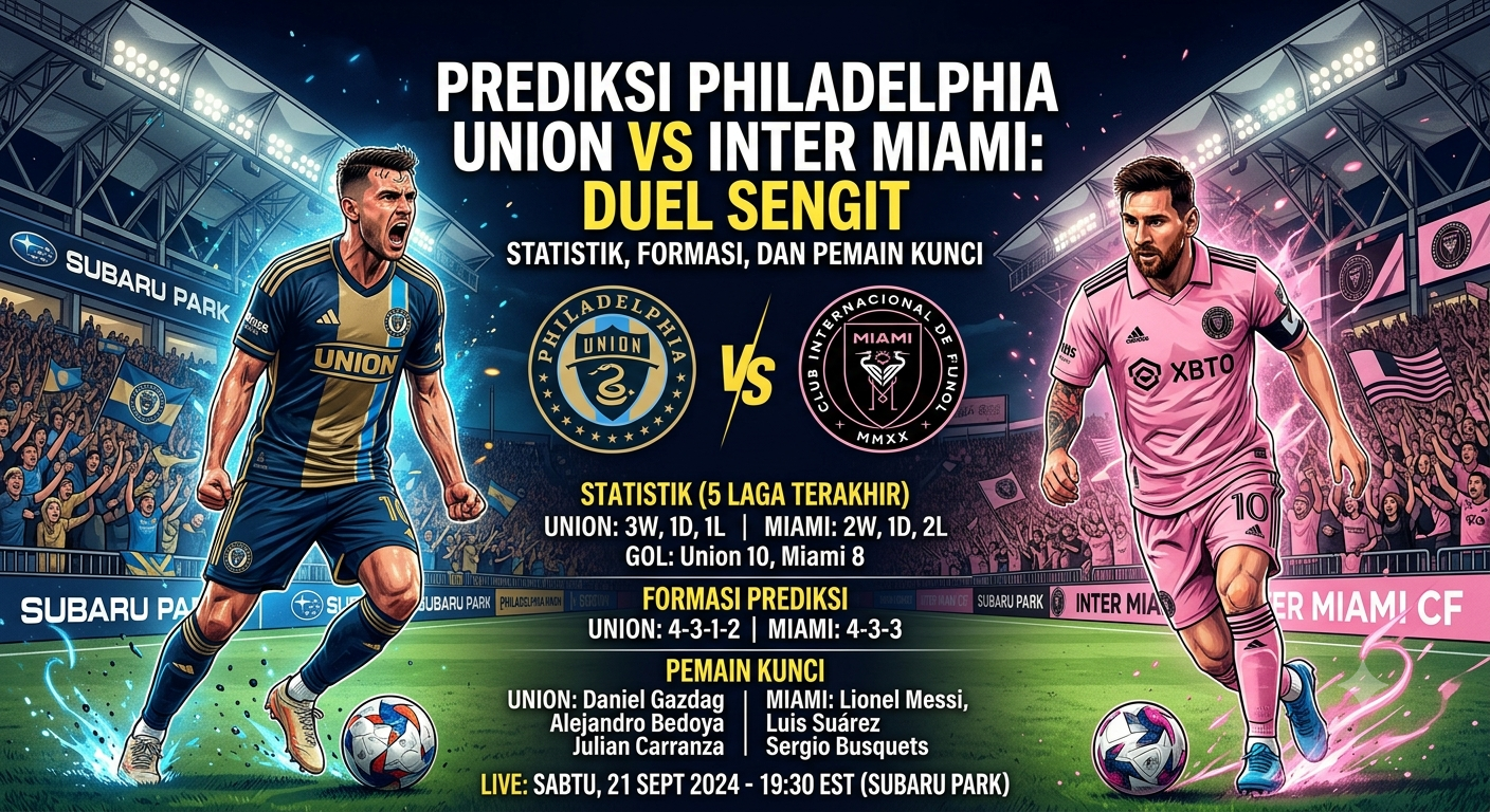 Prediksi Philadelphia Union vs Inter Miami: Duel Sengit, Statistik, Formasi, dan Pemain Kunci