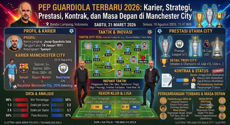 Pep Guardiola Terbaru 2026: Karier, Strategi, Prestasi, Kontrak, dan Masa Depan di Manchester City