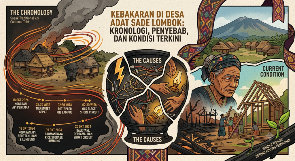 Kebakaran di Desa Adat Sade Lombok: Kronologi, Penyebab, dan Kondisi Terkini