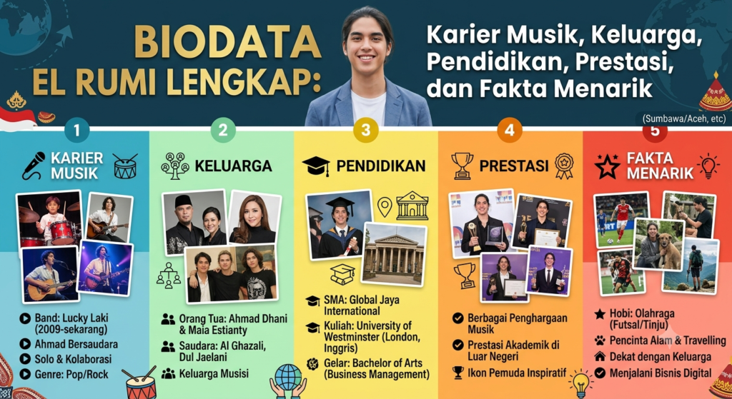 Biodata El Rumi Lengkap: Karier Musik, Keluarga, Pendidikan, Prestasi, dan Fakta Menarik