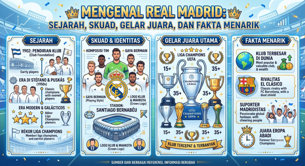 Mengenal Real Madrid: Sejarah, Skuad, Gelar Juara, dan Fakta Menarik