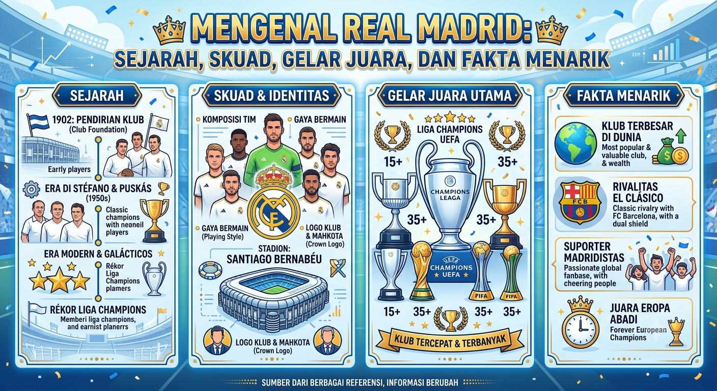 Mengenal Real Madrid: Sejarah, Skuad, Gelar Juara, dan Fakta Menarik